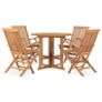 5 Piece Folding Outdoor Dining Set Solid Teak Wood Image 2
