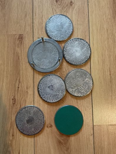 Vintage metal coasters with stand