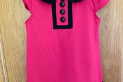 Brand new Girl's Pink Ponti Dress with Black Button Embellishments | Size 4 years