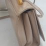 VINTAGE Stuart Weitzman beige leather with gold bar crossbody flap bag Image 9