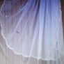 2 Tier Sequined and Crystal Elbow length Veil Image 4