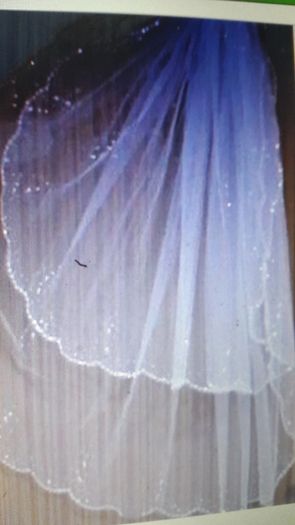 2 Tier Sequined and Crystal Elbow length Veil