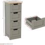Bathroom 4 Drawer Floor Standing Cabinet Unit Storage Wood, Grey & Oak Image 2