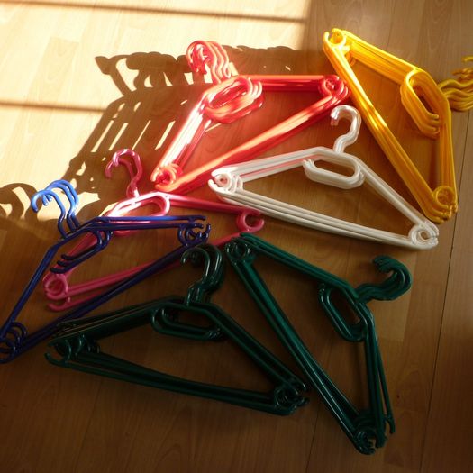 COAT HANGERS & 5 x TROUSER RACKS. Clothes Hangers  Jacket Top Trousers hangers. 6 colours.