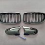 BMW F10 F11 Lci Black Kidney Grilles & Mirror Covers Set Brand New Image 3