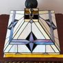 Vintage tiffany style stained glass ceiling pendant light ready to hang Image 2