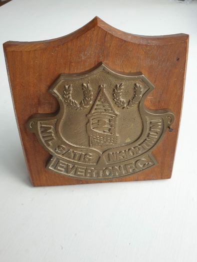 Antique Everton Football Club Shield Logo Solid Cast Brass RARE