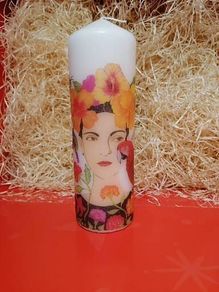 Mother's day birthday brand new spring unscented decorative candle woman with flowers and birds image