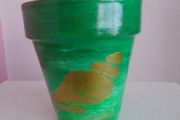 Hand painted small pot, Ornaments, Home decor