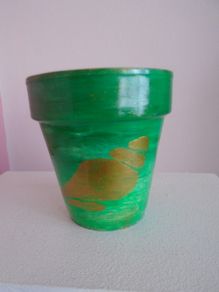 Hand painted small pot, Ornaments, Home decor