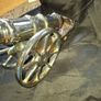 Large Metal Lustre Enamel Cannon designed as a Fireside Poker Stand, Postage Available or Collection Image 5