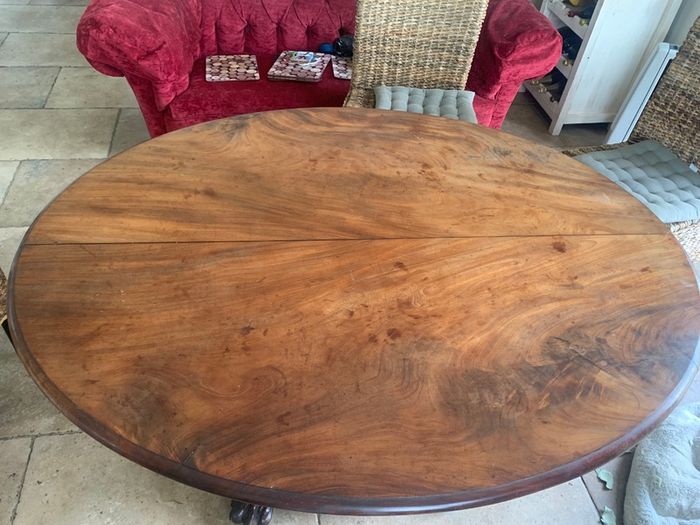 Antique oval dining or display table