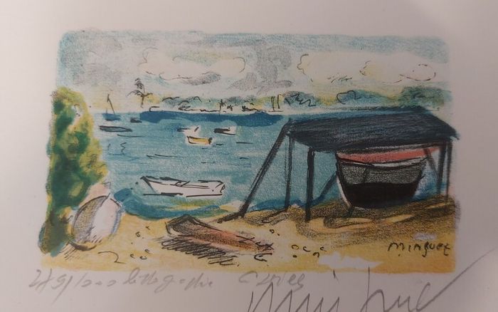 Fantastic Limited-Edition Hand-Signed Lithograph Print of a Caribbean Scene by the Renowned French Artist Alexandre Minguet (1937-1996), #249/1000