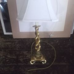 a solid brass barley twist lamp