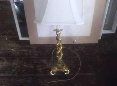 a solid brass barley twist lamp