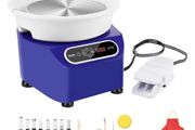 Pottery Wheel 27.9 cm Ceramic Wheel Foot Pedal Touch Screen Apron 450W Blue