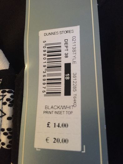 black and white top brand NEW