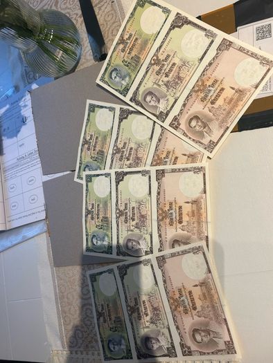 2007 Thailand Uncut Banknotes 1 5 10 Baht Uncut( 3 PCS In 1 Sheet ) , Real Original Uncut Notes for Collection, Note, 80th Anniversary