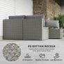 7 Pieces Rattan Garden Furniture Set, 6 Seater Garden Corner Sofa with Cushions and Glass Top Table, Sectional Outdoor Furniture Conservatory Set for Patio, Grey Image 5