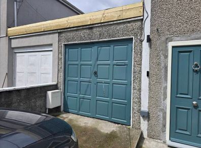 Solid mahogany wood garage doors