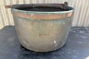 Antique Victorian copper preserve saucepan c1870