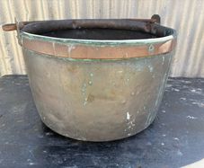 Antique Victorian copper preserve saucepan c1870