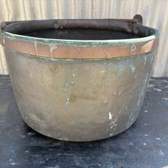 Antique Victorian copper preserve saucepan c1870