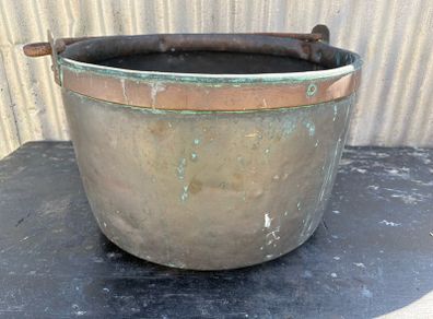 Antique Victorian copper preserve saucepan c1870