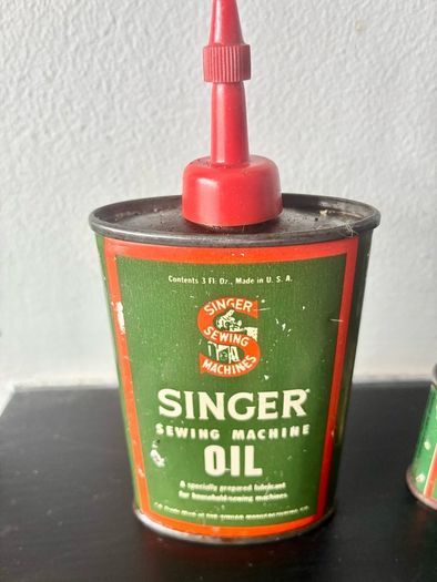 3 x Vintage Singer Sewing Machine Oil Tins