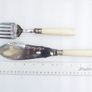 Vintage Boxed Silver Plated Set of Faux Bone Handled Fish Servers Image 4