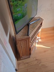 wooden TV stand with drawer