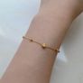 Dainty 18K Solid Gold Ball Bead Bracelet Image 6