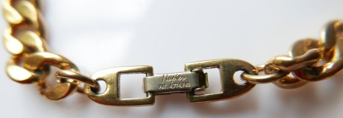 Vintage heavy Napier Gold-Plated Curb Chain Necklace length 30,4"