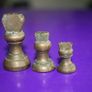 Antique Imperial Small Aged Brass Bell Weights - Apothecary - Kitchen Scales Image 2