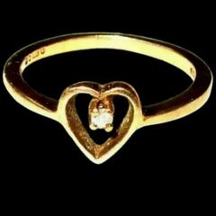 Vintage 9ct Hallmarked Diamond Suspension Ring