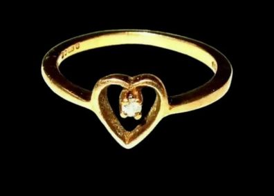 Vintage 9ct Hallmarked Diamond Suspension Ring