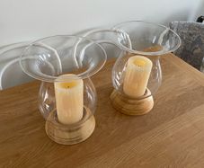 Glass Candle Holder pair