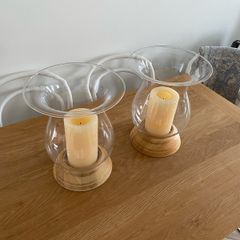 Glass Candle Holder pair