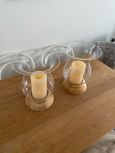 Glass Candle Holder pair