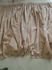 2m wide beige fully lined single curtain
