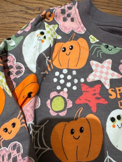 Next Cotton Halloween Grey Pumpkin & Ghost Pyjamas (age 7-8yrs)