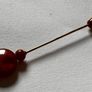 Genuine  Natural Amber Hat Pin  Baltic Amber Stick pin  End Millinery Accessory Image 6