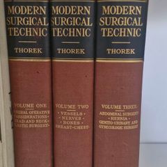 Vintage 1938 Modern Surgical Technic Thorek 3 Volume Medical Set