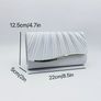 Elegant Striped Clutch Handbag with Detachable Shoulder Strap Image 5