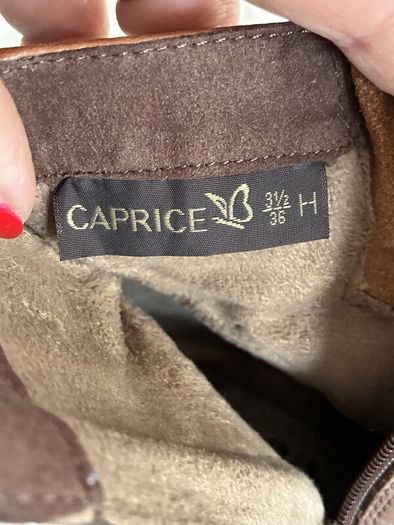 Caprice Brown Leather Ankle Boots Comfort H-Fit Size UK 3.5 / EU 36