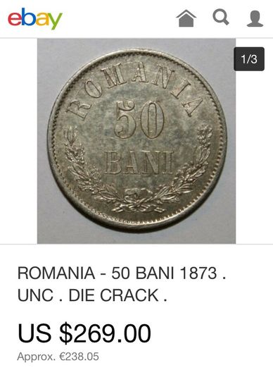 Rare 1873 50 Bani Silver Coin