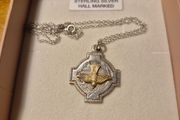 Vintage Old Sterling silver Holy Spirit Religious Medal.