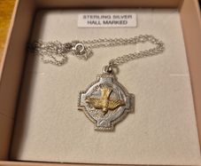 Vintage Old Sterling silver Holy Spirit Religious Medal.
