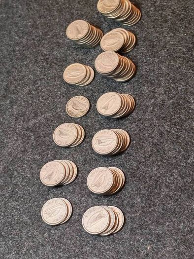 Huge Job Lot 75 Irish Threepence 1942 to 1968