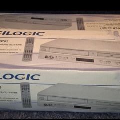 Digilogic DVDVCR2 DVD Player and VCR, VHS Video Player Combination with Remote